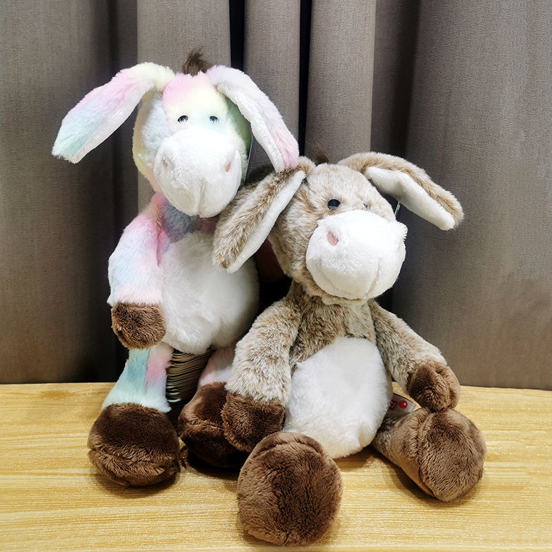 Plush toy little donkey rainbow couple donkey doll baby comfort doll children's birthday gift for girls