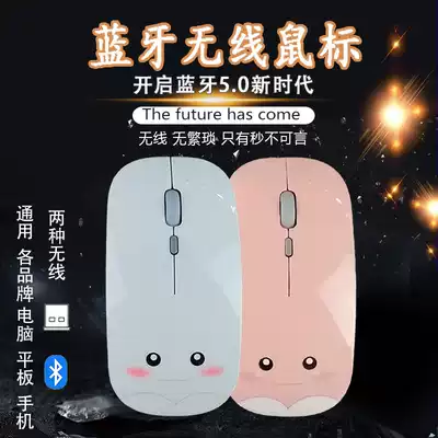 Wireless Bluetooth charging cute mouse mute office laptop phone tablet USB photoelectric game Female