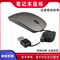 Cartoon thin mute telescopic line mouse wired girl cute laptop USB photoelectric silent delivery pad