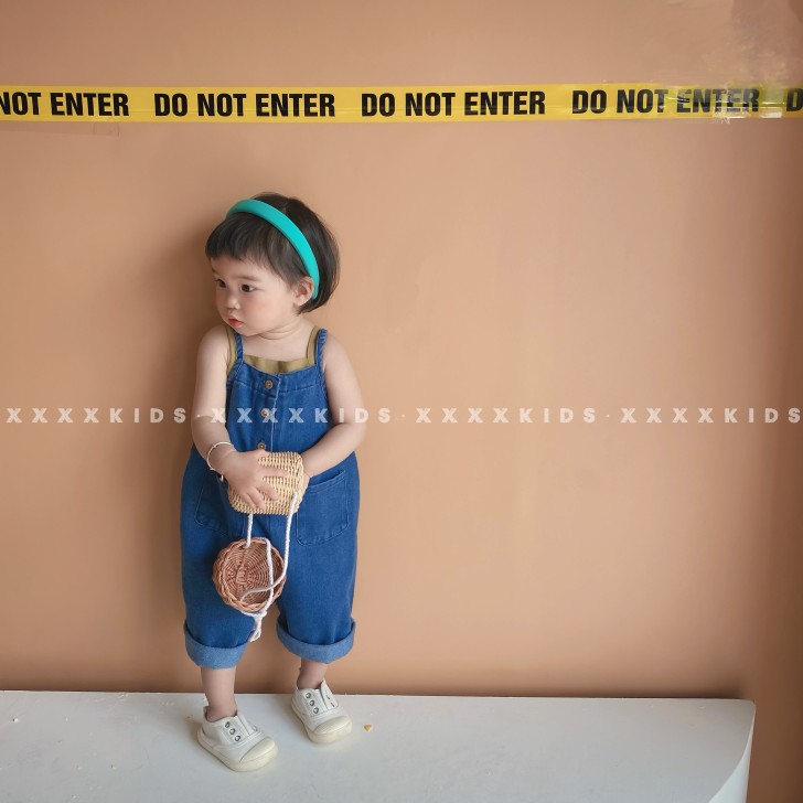 xxxxkids Korean version of Xiaoxiangfeng Western style girls wear both sides of the baby bag pants jeans ins foreign trade children's clothing