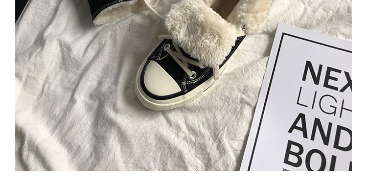 Giày vải cao cổ nữ Giày cao cổ Hàn Quốc của giày cotton sinh viên hoang dã ấm áp 2018 thu đông mới cộng với đôi giày nhung hai dây giày thể thao nữ đẹp