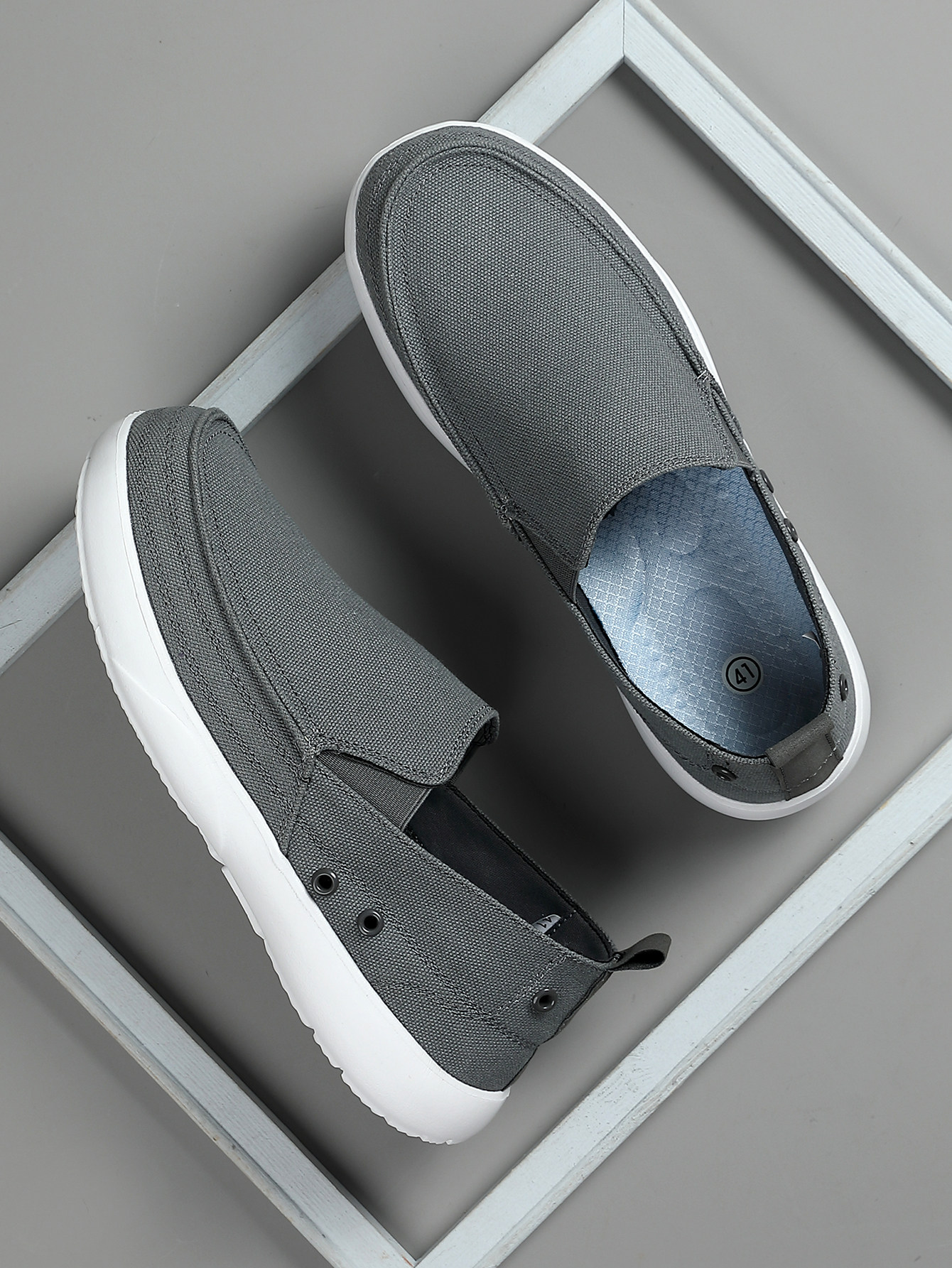Men's Breathable Lightweight Canvas Slip-on Walking Shoes_voghion.com