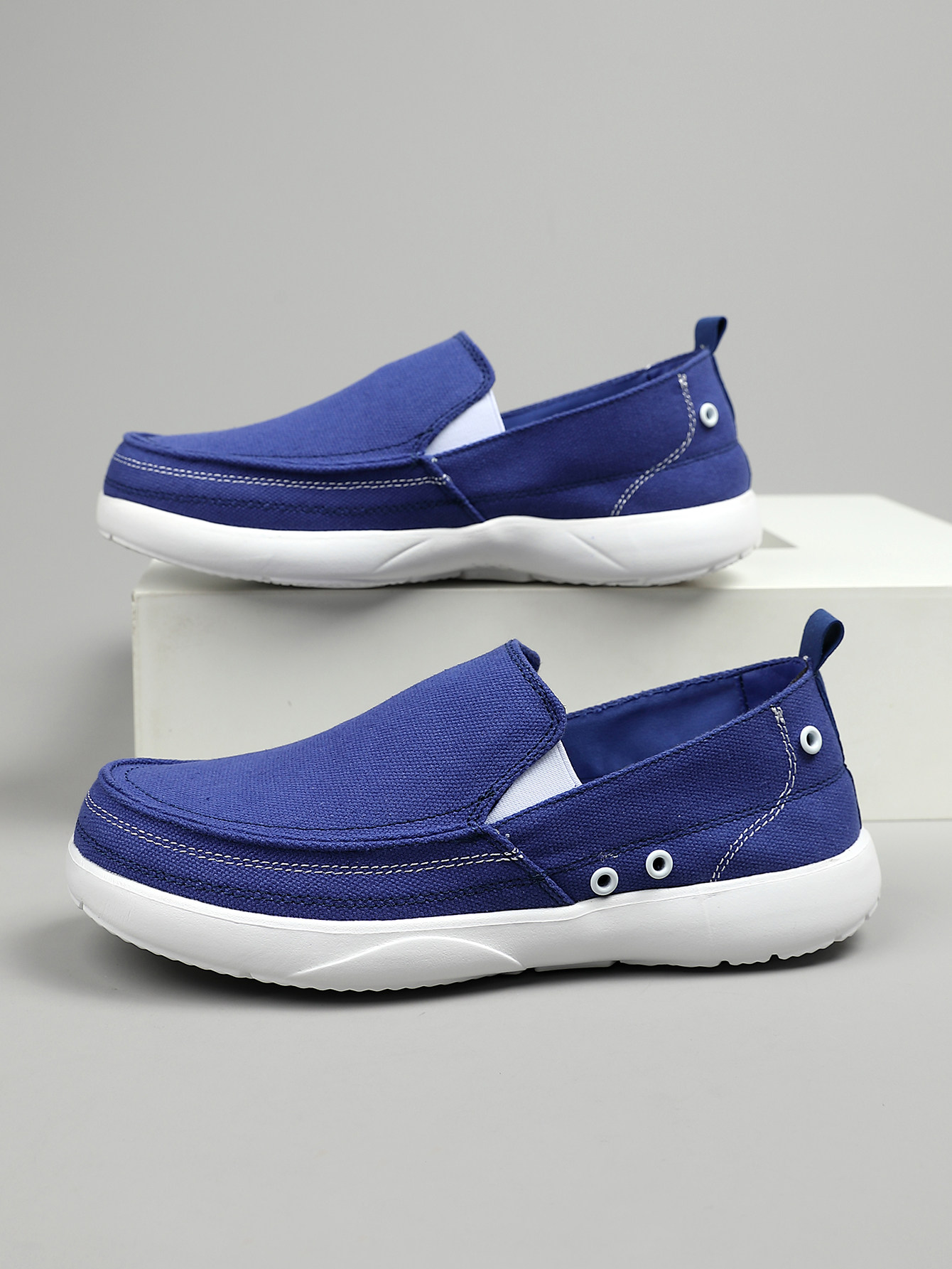 Men's Breathable Lightweight Canvas Slip-on Walking Shoes_voghion.com