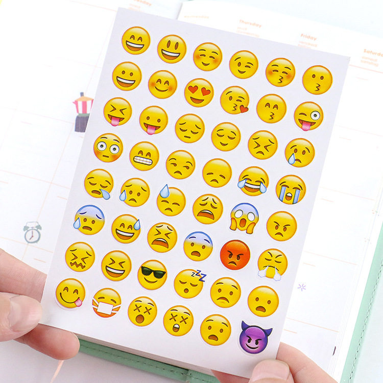 Emoji expression sticker iPhone WeChat QQ hand account album diy mobile phone decoration cute laughing and crying face stickers