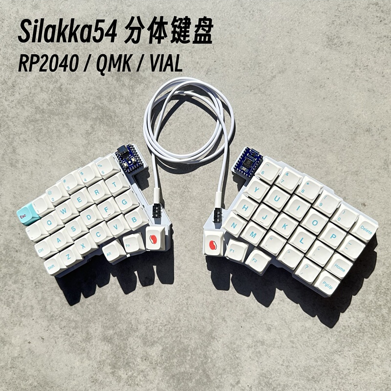 Silakka54 Split Keyboard Dual-Hand Split Ergonomic Qmk Split Hot-Swappable Vial Left and Right Hand Keyboard