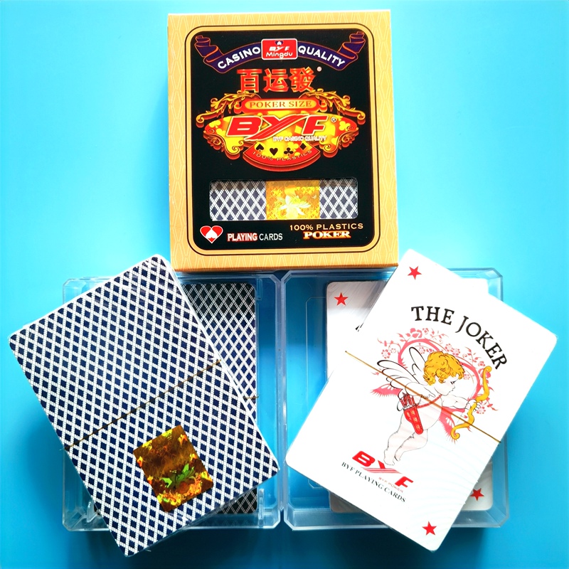Byf Baiyunfa Plastic Playing Cards 8-A Special for Poker, One Box with Two Decks, 12 Boxes, Double-Sided Frosted Bee Design