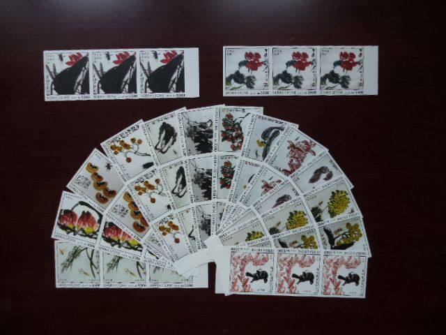 Sierra Leone 2019 China Famous Painting Series Stamps Zi White Stone Painting Stamps Without Teeth 15 All 3 Liansets Stamp