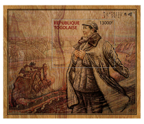 Togo 2019 paintings Twilight Mao Zedong wooden stamp sheetlet foreign stamps Unique number