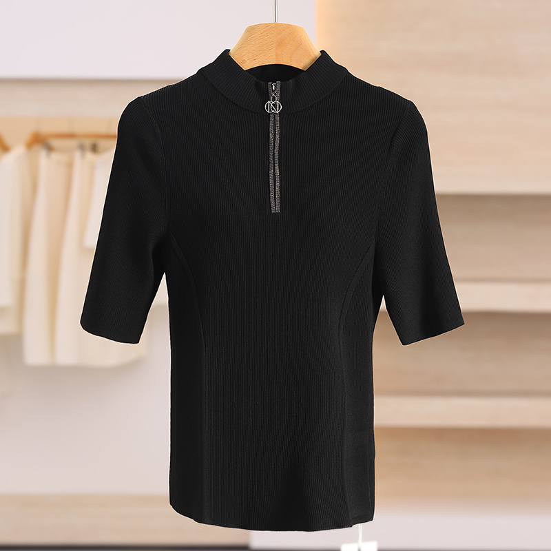 Special Offer 2998【Nai K】Commuter Slim-Fit Half-Zip Stand Collar Sweater 26 Summer Fashion Brand Discount Women's Clothing