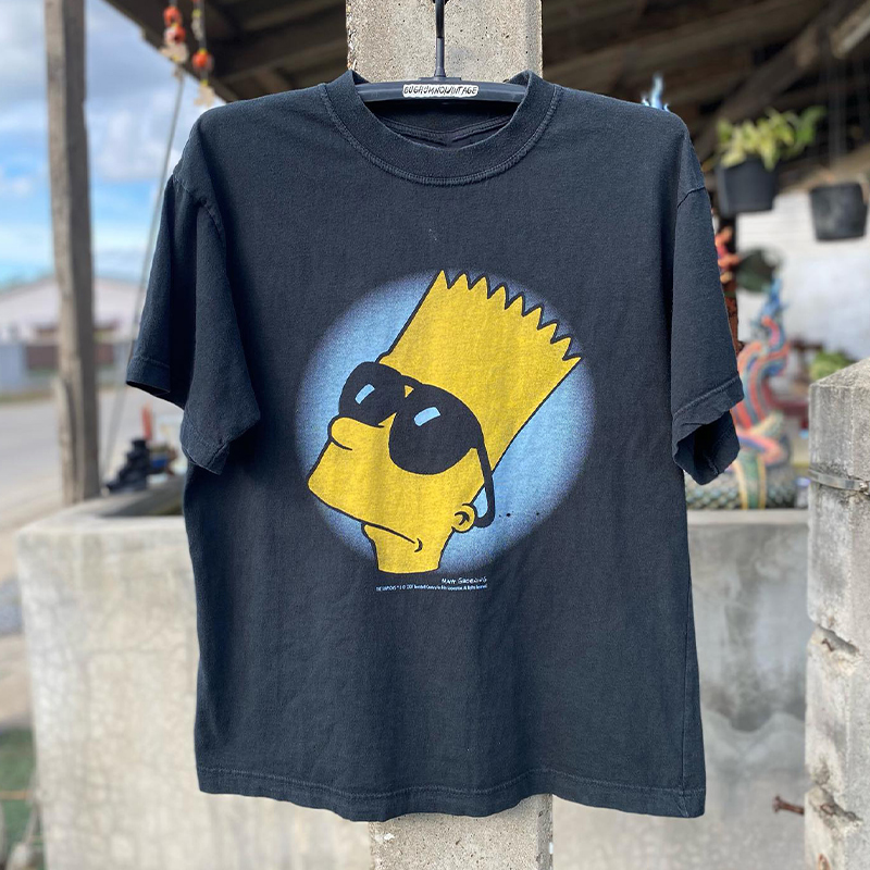 The Simpsons High Street Bf Style Pure Cotton Small Neckline Short-Sleeved American Retro Unisex T-Shirt