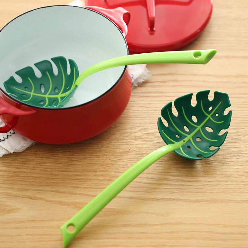Fan home creative turtle back leaf fishing noodle colander scooping spoon home kitchen hot pot fishing dumpling cooking powder filter spoon