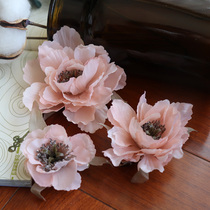 Hanfu silk hairclip peony Ancient Costume National style flower bride headdress studio photo ancient style photo hair ornaments