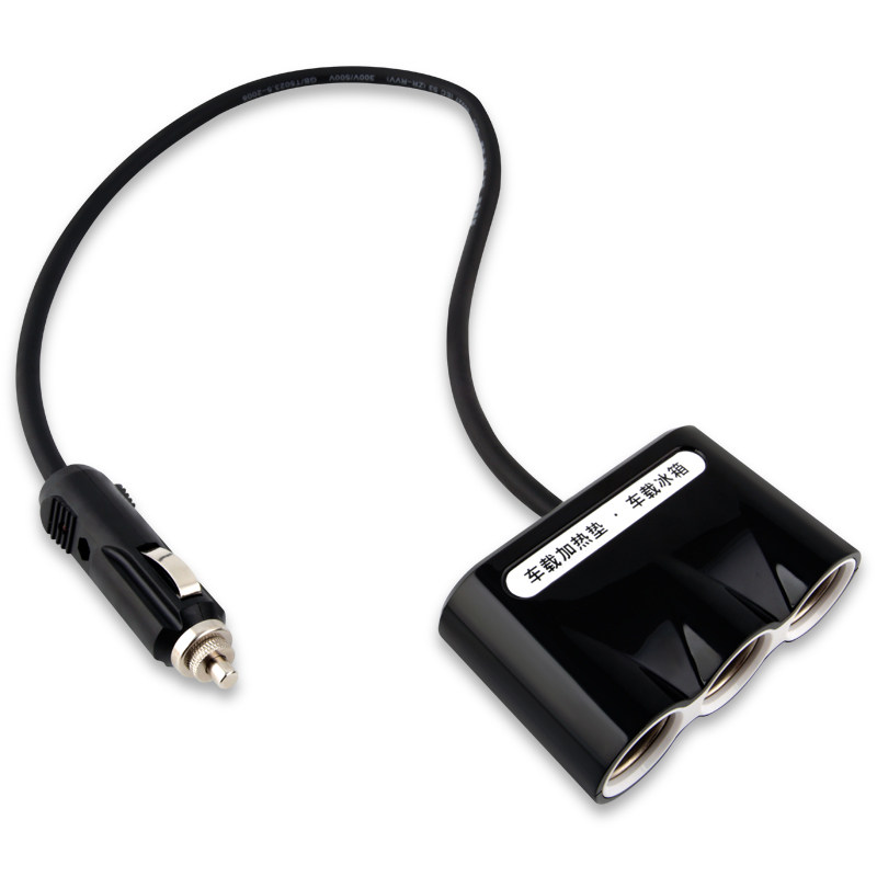 Car 12V - 30V vehicle load cigarette lighter one tow three 160 watts high power car heating pad socket charging line