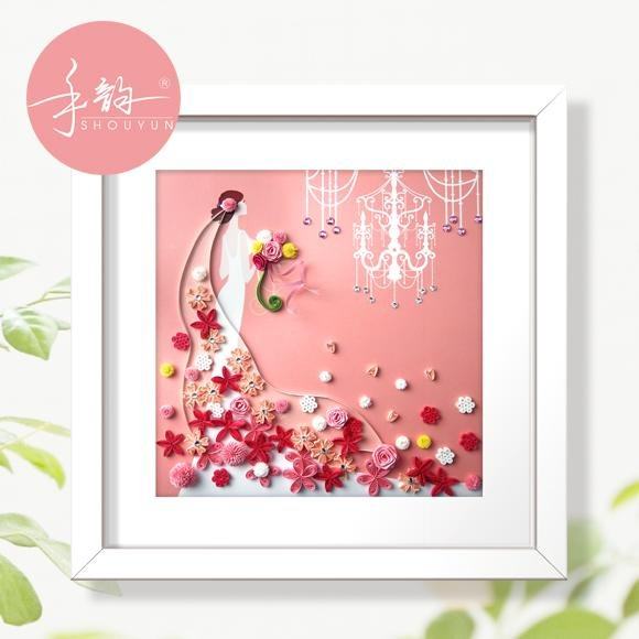 Hand Rhymes Paper Wedding Dresses Bridal Bridal Material Bags New Wedding Gifts Wedding wedding Wedding Handroll Painting Diy line manuscript Tutorials