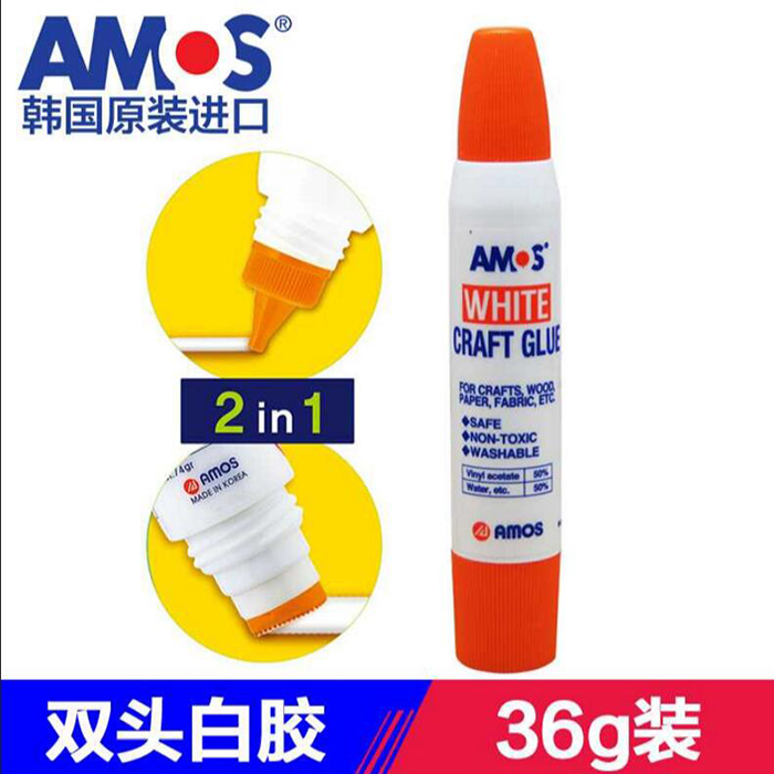AMOS Amoris Korea Import Double Head White Glue Folding Paper Roll Paper Hand Glue Tasteless Speed Dry Spot Gum Glue
