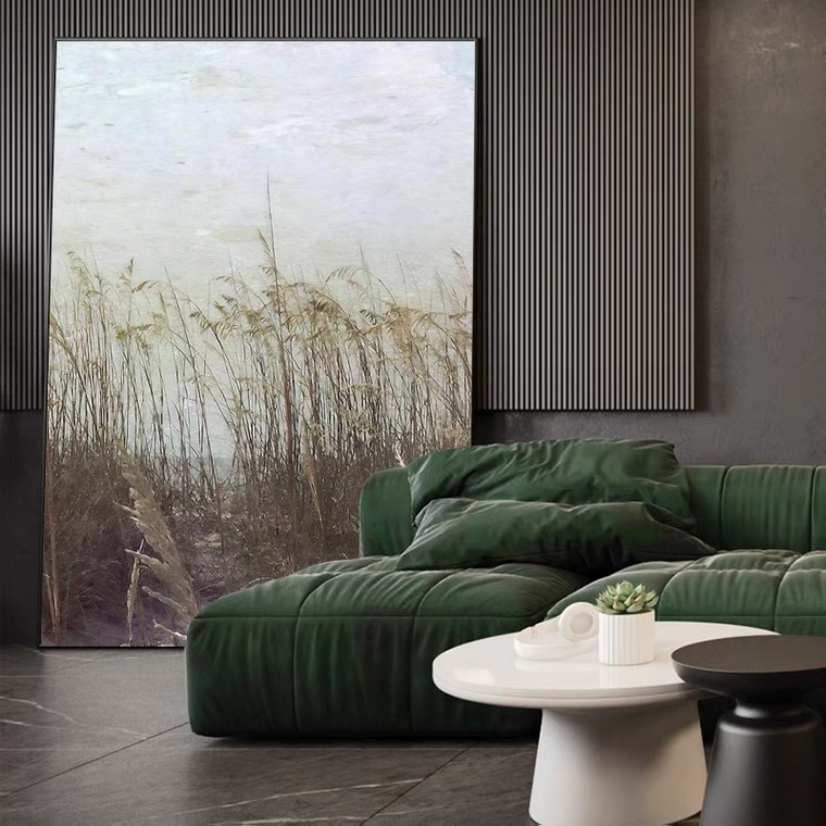 Abstract landscape art hand-painted oil painting modern minimalist living room large-scale decorative painting Nordic wabi-sabi style three-dimensional hanging painting - Taobao