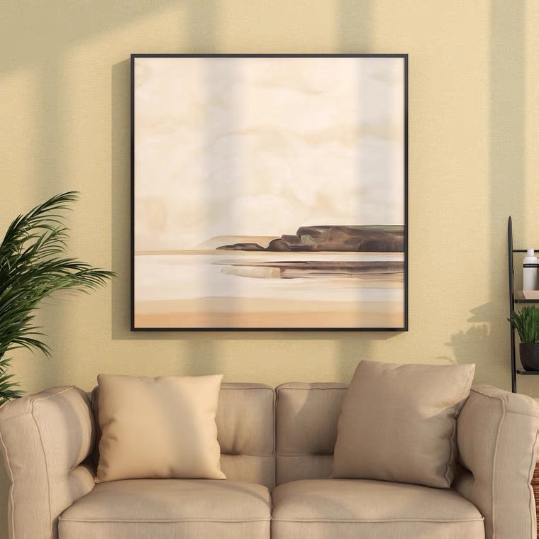 Pure hand-painted oil painting modern Nordic sofa background hanging painting simple abstract landscape living room bedroom dining room decorative painting