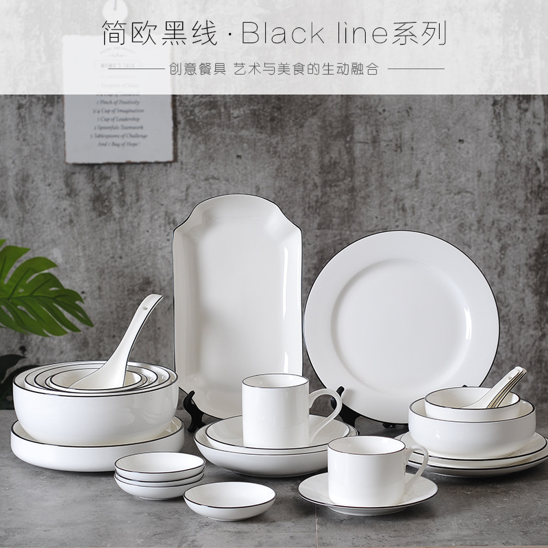 Europe Household Ceramic Plates Fish Bowls Disk European Dish Dishes Dish