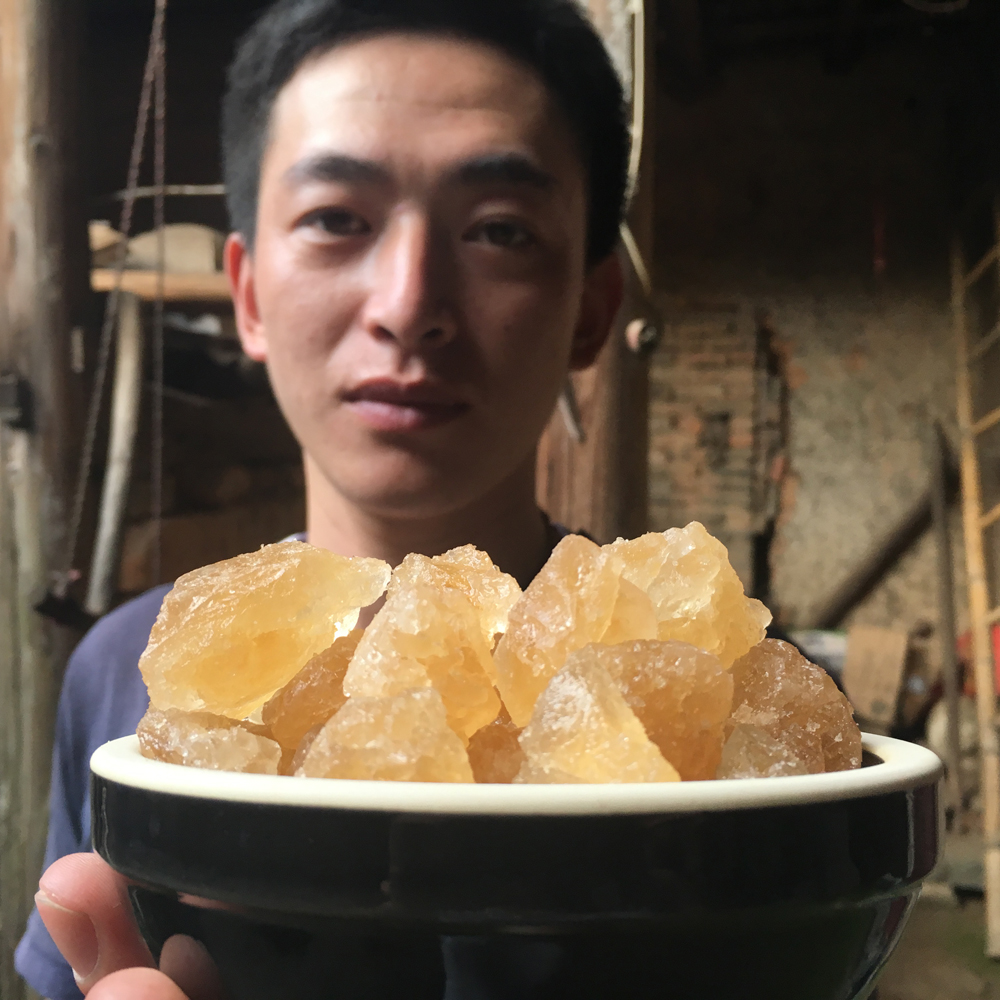 Handmade old ice sugar 550g farmhouse small grain yellow icing sugar polycrystalline soil icing sugar block cane to make non-bulk white sugar powder