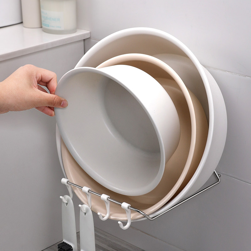 Punch-free basin bathroom stainless steel basin wall hanging bathroom basin bathroom toiletriesFacebook hung rack