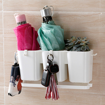 Creative umbrella storage bucket household waterproof storage rack multifunctional foldable umbrella storage rack door rear wall rack