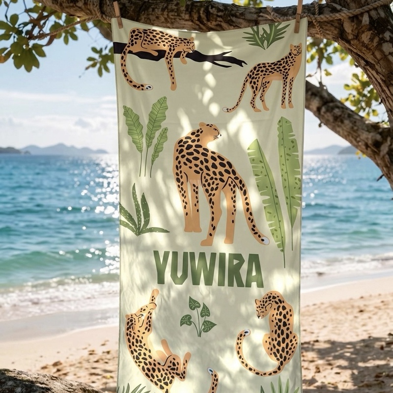 Yuwira Double-Sided Fleece Large Size 160Cm*80Cm Quick-Drying Swimming Towel|Double-Sided Beach Towel|Jungle Yuwira Double-Sided Fleece Large Size 160Cm*80Cm Quick-Drying Swimming Towel|Double-Sided Beach Towel|Jungle
