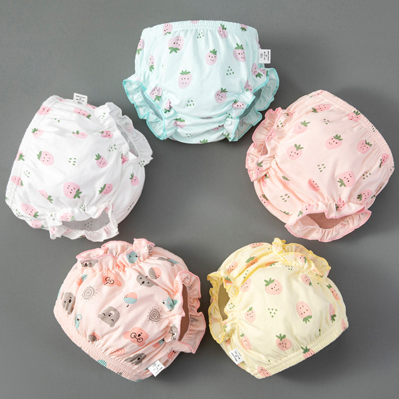 Baby Briefs Girls Summer Pure Cotton Infant Shorts Baby Shorts 0-1-2 Years 3 Triangle 4 Bread Pants