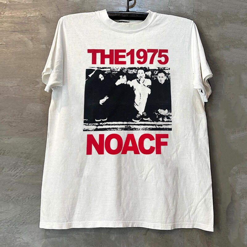 The 1975 Rock Band Album Record Short-Sleeve T-Shirt ins Super Popular American High Street Heavy Vintage Trendy Tee