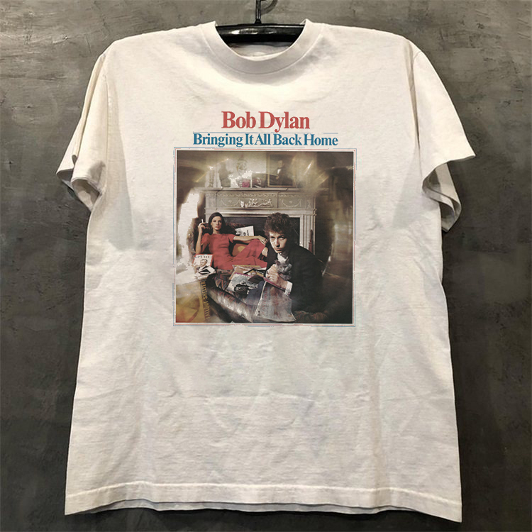 Bob Dylan Bob Dylan Drop-Shoulder Loose Retro American Street Style Pure Cotton Crew Neck Rock Band Short-Sleeve T-Shirt