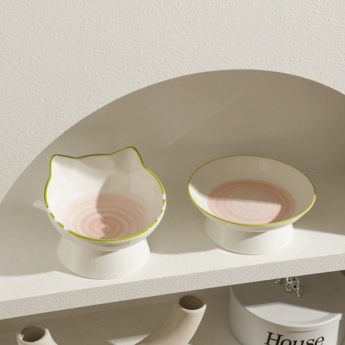 Кошачья чаша керамика простая высокая высокая ручная