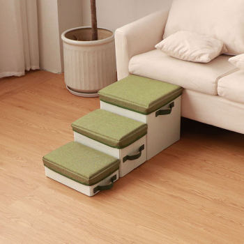 Dog stairs can be folded and stored on the bed stairs