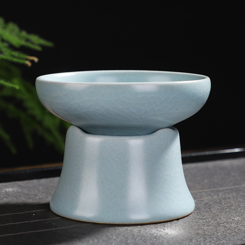 Open Sheet Ru Kiln Tea Leakage Retro Coarse Pottery Filter Day Style Tea Septa Ceramic Tea Funnel Utiliturt Tea Accessories Filter