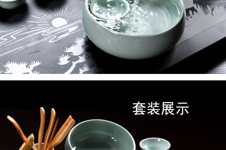 Azure mở 汝 lò rửa trà rửa chén lớn rửa men men gốm Kung Fu phụ kiện trà - Trà sứ bình pha trà giữ nhiệt có lưới lọc