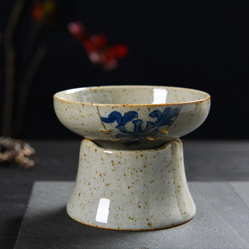 Retro Coarse Pottery Tea Leak Day Type Ceramic Tea Leaf Filter Utilita Tea With Funnel Kilo Tea Septa Tea Septa stainless steel strainer