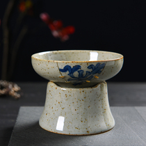 Vintage coarse pottery tea drain Japanese ceramic tea filter Kung Fu tea funnel kiln change tea partition Stainless steel filter