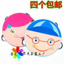 Kindergarten Wooden Toy Cartoon Hand Clapping Drum Children Great Bell Drum Flower Bells Drum Hand Drum Wooden Hand Drum