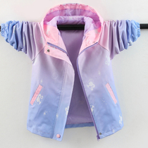 Girl Jacket Spring Autumn 2022 New Spring Dress Girl Ocean Gas Baby Gradient Outdoor Blouse Children Submachine Clothes
