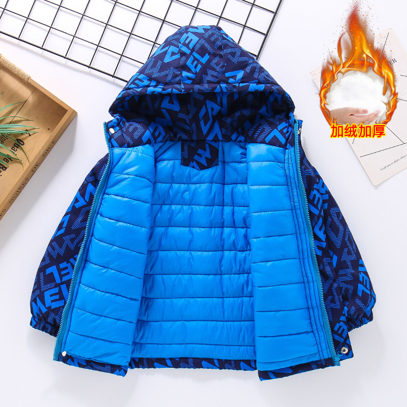 Boy Glint Jacket 2022 New Autumn Winter Dress Plus Cotton Children Thickened Autumn Dress Winter Style Cotton Polo Cotton Clothes