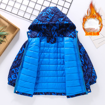 Boy Glint Jacket 2021 New Autumn Winter Clothing Plus Cotton Children Thickened Autumn Clothing Winter clip cotton foreign air cotton clothes