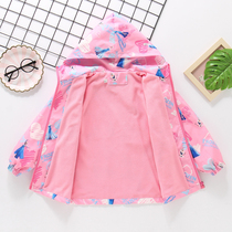 Girl Assault Machine Clothes Children Jacket Plus Suede Fall New Girl Spring Autumn Windproof Clothes Big Childrens Suede Blouse Tide