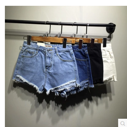 Chất béo mm cộng với phân bón xl phụ nữ quần short denim chất béo em gái 200 kg mùa hè nạp hoang dã lỏng rộng chân nóng quần quần jean ống rộng nữ