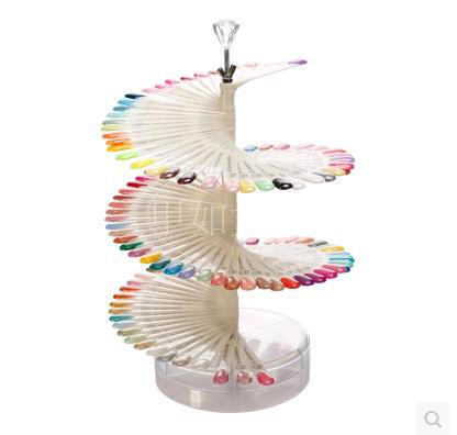 Nail Art Tools Nail Polish Color Chart Nail Gel 120 Colors Rotating Display Stand Display Board Fan-Shaped Practice Color Board