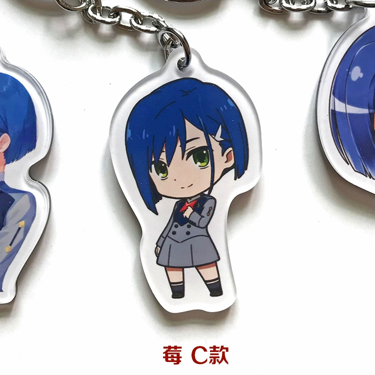 unique halloween costumes Anime DARLING in the FRANXX 02 HIRO ZERO TWO Keychain Cosplay Acrylic Figure Keyring School bag Cute Pendant Charms Xmas Gifts simple halloween costumes