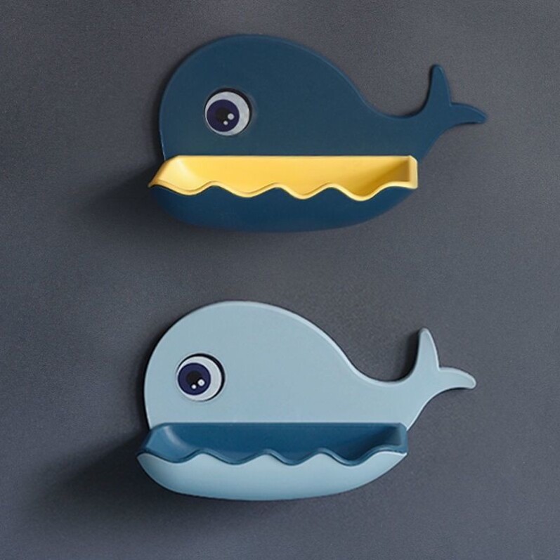 Thickened soap box no punch household small whale soap box suction cup dressing room wall-mounted soap box drain