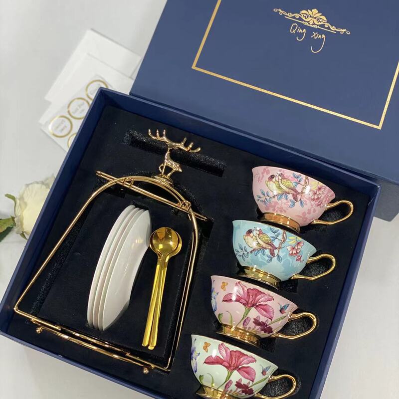 High-End Bone China Coffee Cup, European-Style Afternoon Tea Cup and Saucer, Tea Cup Set, Gift Box, Gift, Wedding Souvenir High-End Bone China Coffee Cup, European-Style Afternoon Tea Cup and Saucer, Tea Cup Set, Gift Box, Gift, Wedding Souvenir