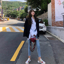 Autumn clothes for women 2021 new Korean version chic early autumn blouses Lazy Little West Suit Casual 100 lap suits jacket loose