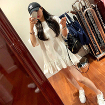 2021 Summer new one-piece dress Korean girl net red same shirt skirt 7 Sleeves Loose doll dress 100 hitch