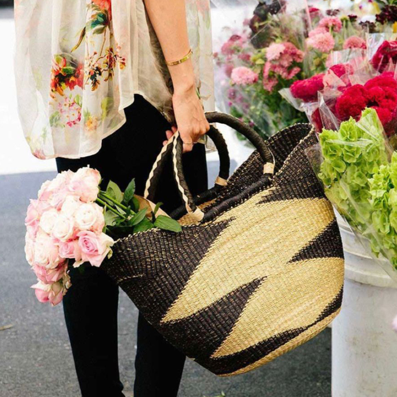 African Ghana Imported Straw Tote Bag Large Capacity Satchel Shopping Basket Retro French Lazy Seaside Vacation Bag African Ghana Imported Straw Tote Bag Large Capacity Satchel Shopping Basket Retro French Lazy Seaside Vacation Bag