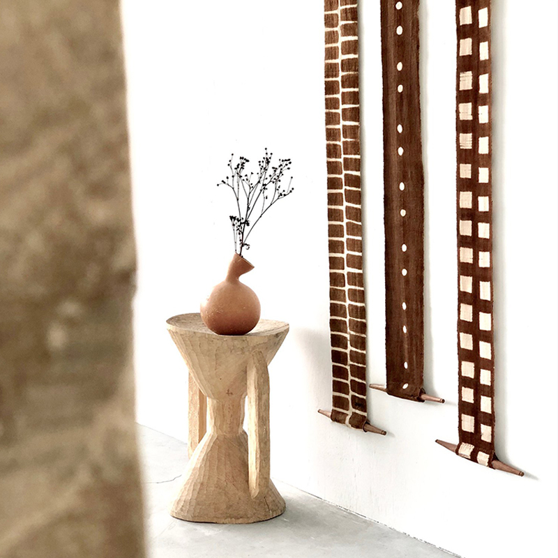 African Imported Malian Handmade Mud-Dyed Cloth Strips with Totem Decorations, Hanging Cloth for Living Room, Geometric Wall Decor, Vintage Style African Imported Malian Handmade Mud-Dyed Cloth Strips with Totem Decorations, Hanging Cloth for Living Room, Geometric Wall Decor, Vintage Style