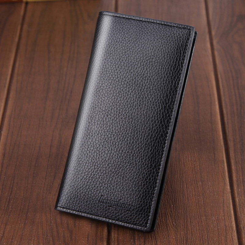 New Men's Long Wallet, Soft Leather, Thin Style, Youth Student Wallet, Multiple Card Slots, Casual Card Holder, Simple and Stylish